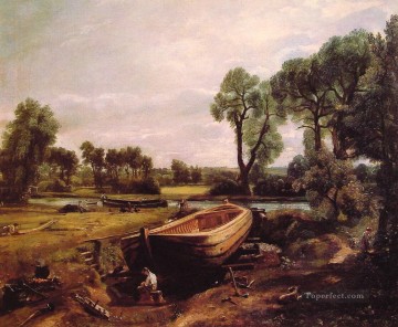 Juan Constable Painting - Construcción de barcos Romántico John Constable